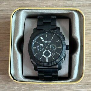 Fossil - Machine Chronograph Black Stainless Steel Watch